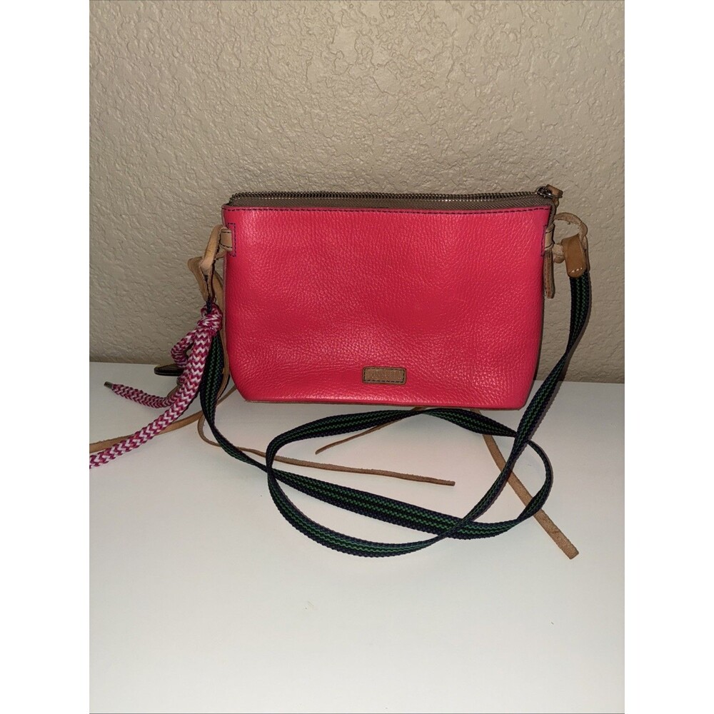 Consuela Hot Pink Downtown Leather Crossbody Handbag Purse Southwest Boho Austin